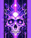 Cyberpunk Skull Digital Glow Design Rug