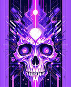 Cyberpunk Skull Digital Glow Design Rug