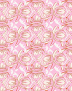 Pink Floral Abstract Pattern Rug