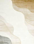 Neutral Wave Abstract Rug