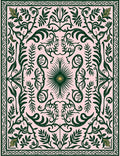 Emerald Green Fern Tropical Manor Rug