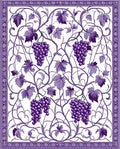Vibrant Purple Grapevine Branch Pattern Rug