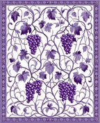 Vibrant Purple Grapevine Branch Pattern Rug