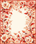 Vibrant Floral Vine Border Design Rug