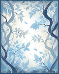Enchanting Blue Forest Pattern Rug