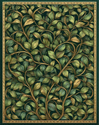 Art Nouveau Botanical Vines Pattern Rug