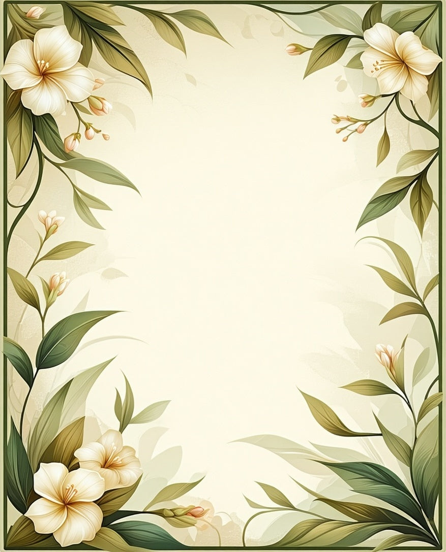 Botanical Floral Vintage Frame Rug