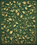 Golden Leaf Vine Pattern Rug
