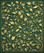 Golden Leaf Vine Pattern Rug