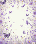 Lavender Floral Butterfly Garden Design Rug