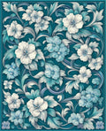 Oceanic Floral Scroll Work Rug