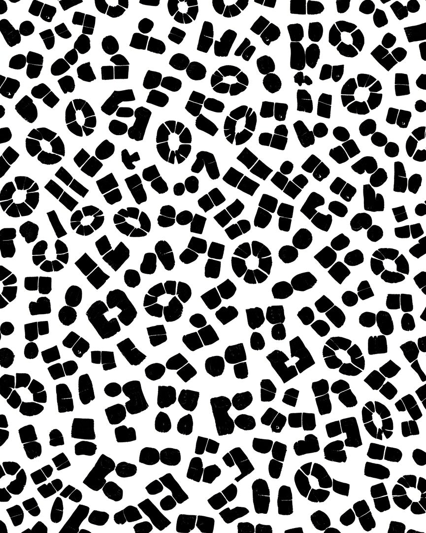 Abstract Black White Patterned Rug