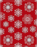 White Snowflake Holiday Medallion Red Rug