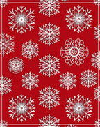 White Snowflake Holiday Medallion Red Rug