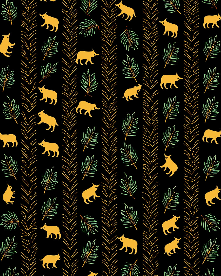 Abstract Floral Creature Pattern Design Rug