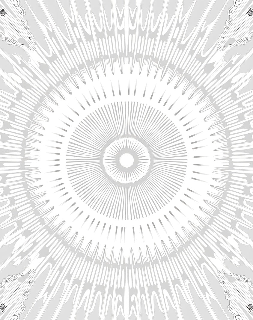 Radiant Sunburst Medallion Mandala Rug