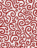 Whimsical Red Swirls Abstract Pattern Rug
