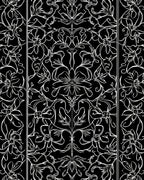 Art Nouveau Floral Black White Design Rug