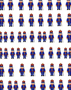 Blue Guard With Red Trim Uniform Rug