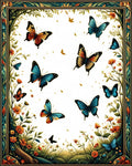 Enchanting Butterfly Floral Garden Rug