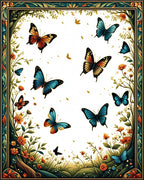 Enchanting Butterfly Floral Garden Rug