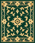 Elegant Gold Floral Vines Rug
