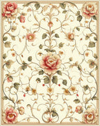 Vintage Floral Vine Pattern Rug