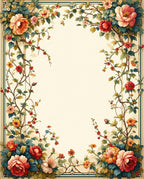 Elegant Floral Vine Botanical Design Rug