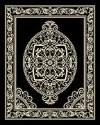 Intricate Black Cream Mandala Pattern Rug