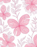 Pink Floral Sketchy Pattern Design Rug