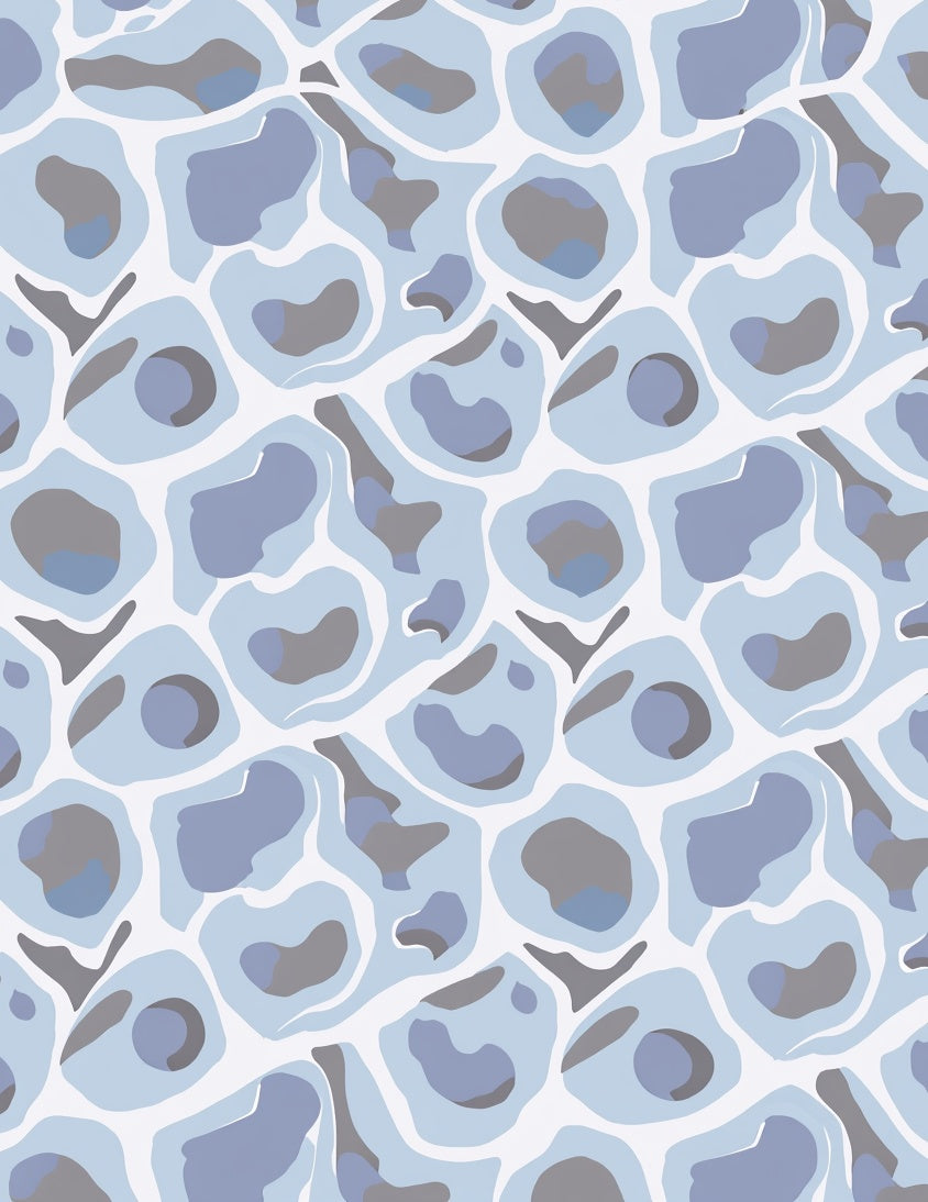 Abstract Organic Blue Tone Rug