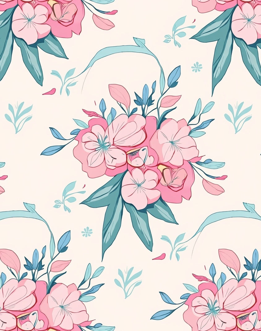 Soft Floral Garden Pattern Rug