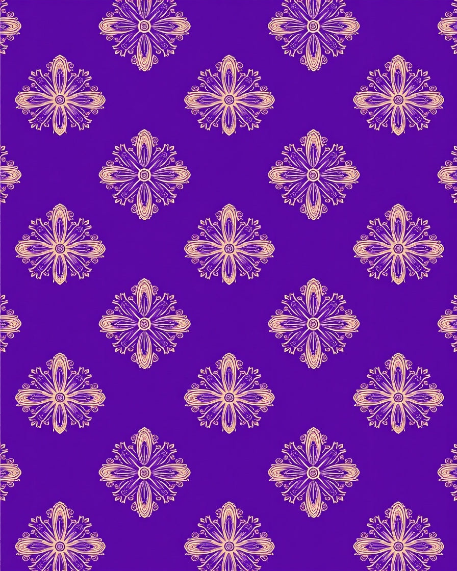 Ornate Floral Purple Background Rug