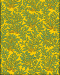 Tonal Yellow Green Leafy Pattern Rug