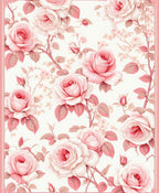 Vintage Rose Floral Pattern Design Rug