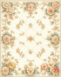 Floral Vine Lattice Pattern Rug