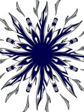Modern Navy Blue Starburst Rug