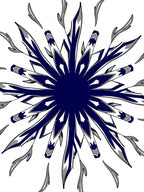 Modern Navy Blue Starburst Rug