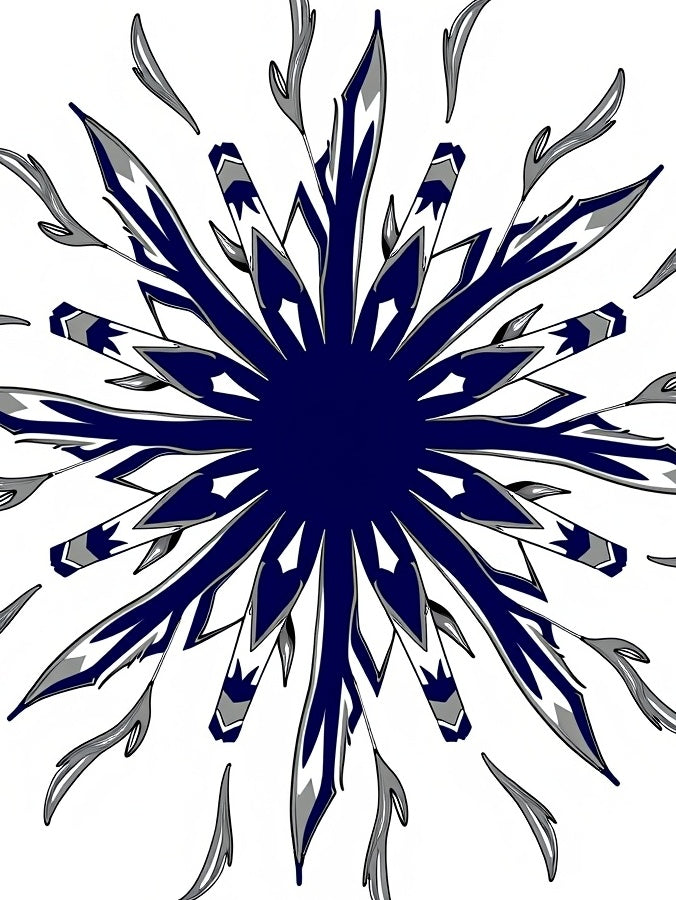 Modern Navy Blue Starburst Rug