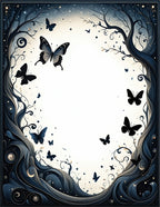 Night Sky Butterfly Swirl Design Rug