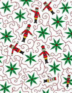 Whimsical Toy Soldier Poinsettia Swirls Rug