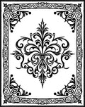 Black White Ornate Floral Swirls Design Rug