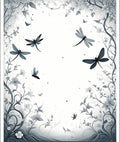 Dragonfly And Floral Whimsical Design Rug
