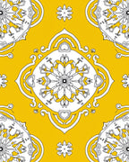 Bright Yellow Mandala Pattern Design Rug