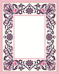 Ornate Floral Vine Border Pattern Rug