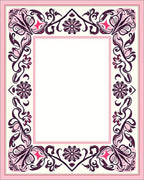 Ornate Floral Vine Border Pattern Rug