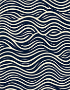 Abstract Wave Patterned Contrast Rug