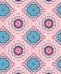 Pink Teal Floral Medallion Pattern Rug