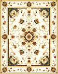 Ornate Floral Scroll Panel Design Rug