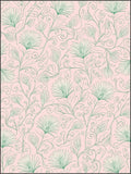 Soft Pink Floral Vine Pattern Rug